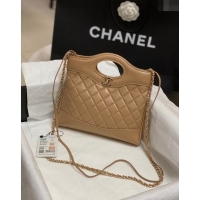 Top Design Chanel 31 Bag Shiny Lambskin Mini Shopping Bag AS4133 Brown 2024