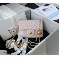 Market Sells Chanel Lambskin Mini Square Flap Bag with Gold-Tone Metal Ball AS1786 Light Pink 2024