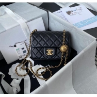 Buy Classic Chanel Lambskin Mini Square Flap Bag with Gold-Tone Metal Ball AS1786 Black 2024