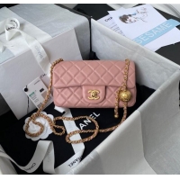 Best Price Chanel Lambskin Small Flap Bag with Gold-Tone Metal Ball AS1787 Light Pink 2024