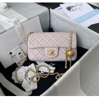 Buy Fashion Chanel Lambskin Small Flap Bag with Gold-Tone Metal Ball AS1787 Pale Pink 2024