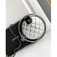 Hot Style Chanel Tellurion Silver Calfskin Small Evening Bag with Chain AS7119 2024