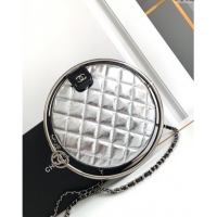 Market Sells Chanel Tellurion Silver Calfskin Large Evening Bag with Chain AS7118 2024