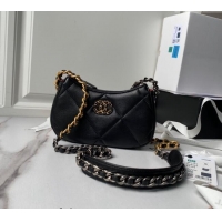 Spot Bulk Chanel 19 Calfskin Clutch with Long Chain AP3763 Black 2024