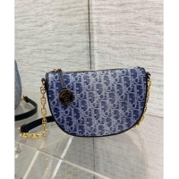 Hot Style Dior Callisto Moon Medium bag in  Denim Dior Oblique Jacquard CD24076 Blue 2024