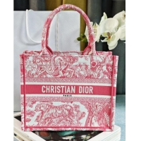 Luxury Classic Dior Small Book Tote Bag in Toile de Jouy Embroidery CD2816 Candy Pink 2024