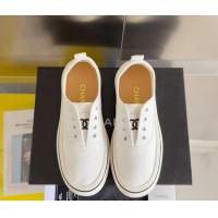 Grade Quality Chanel Canvas Platform Sneakers White 601106