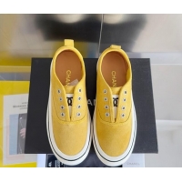 Top Grade Chanel Suede Platform Sneakers Yellow 601108