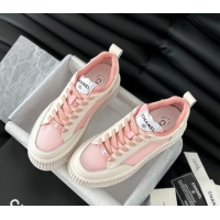 Good Looking Chanel Mesh and Leather Platform Sneakers Pink 601110