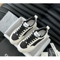 Pretty Style Chanel Mesh and Leather Platform Sneakers Black 601112