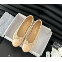 Sophisticated Chanel Classic Tweed Ballet Flats Beige 603017