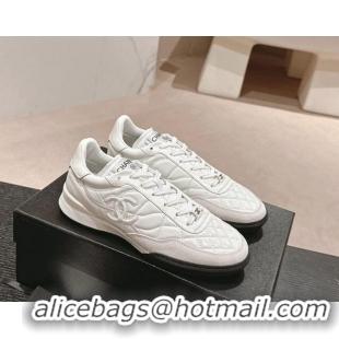 Good Quality Chanel Quilted Calfskin Sneakers G45335 White 603042