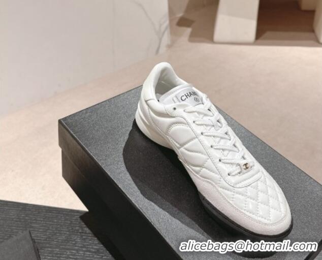 Good Quality Chanel Quilted Calfskin Sneakers G45335 White 603042