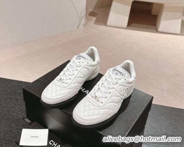 Good Quality Chanel Quilted Calfskin Sneakers G45335 White 603042