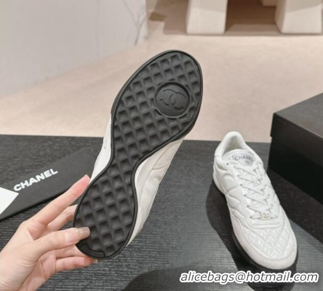 Good Quality Chanel Quilted Calfskin Sneakers G45335 White 603042