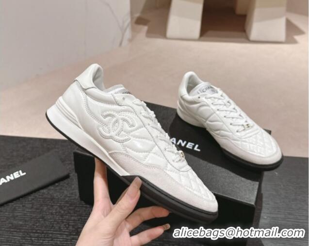 Good Quality Chanel Quilted Calfskin Sneakers G45335 White 603042