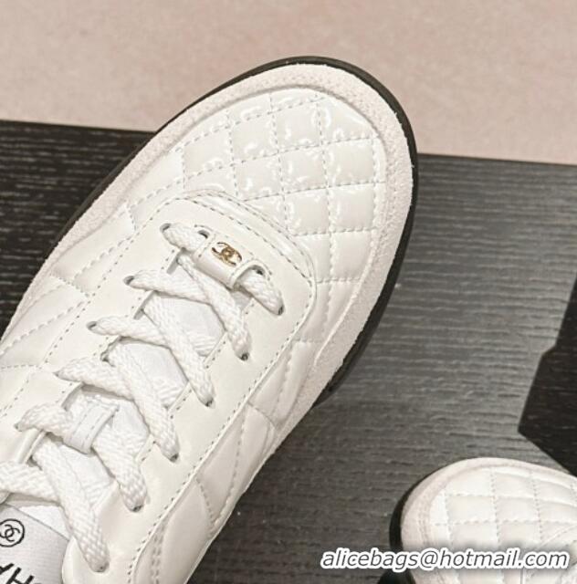 Good Quality Chanel Quilted Calfskin Sneakers G45335 White 603042