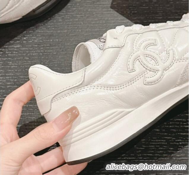 Good Quality Chanel Quilted Calfskin Sneakers G45335 White 603042