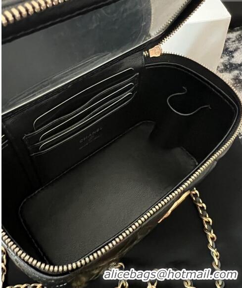 Cheapest Chanel Lambskin Clutch with Chain and CC Top Handle A96069 Black 2024