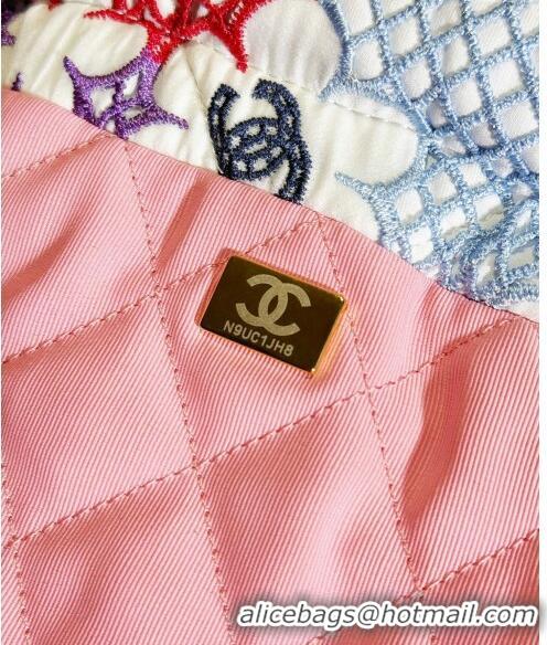 Unique Grade Chanel 22 Lace Patchwork Mini Shopping Bag AS3980 Multicolor 2024