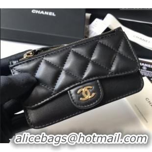 Buy Promotional Chanel Lambskin Card Holder AP0374 Black 2024