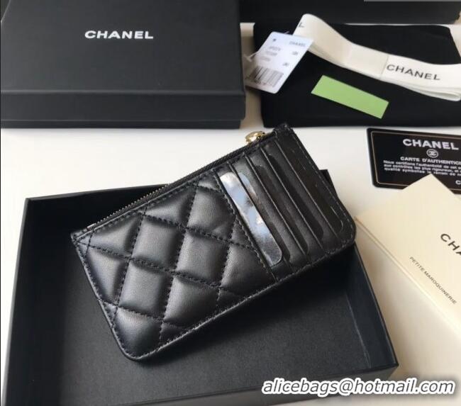 Buy Promotional Chanel Lambskin Card Holder AP0374 Black 2024