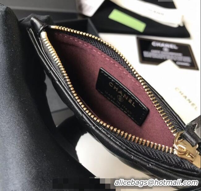 Buy Promotional Chanel Lambskin Card Holder AP0374 Black 2024