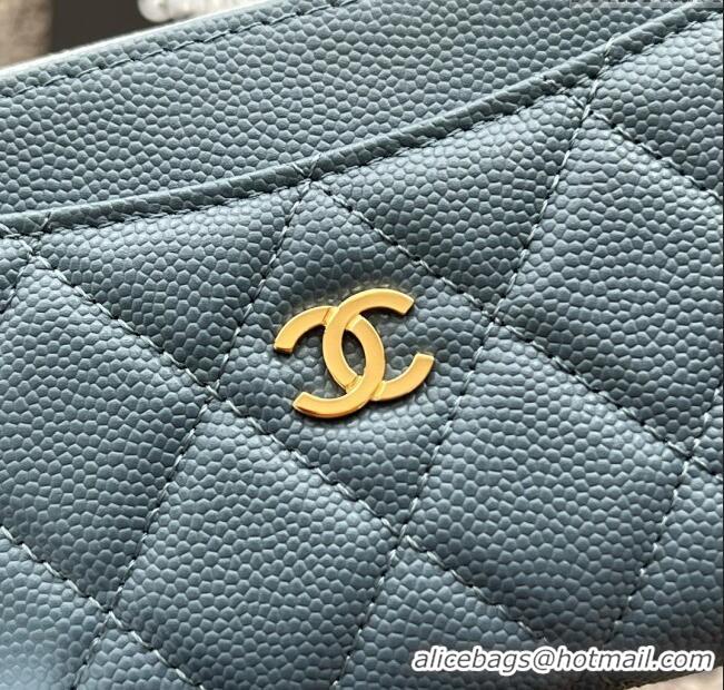 Reasonable Price Chanel Grained Calfskin Card Holder AP3179 Blue 2024