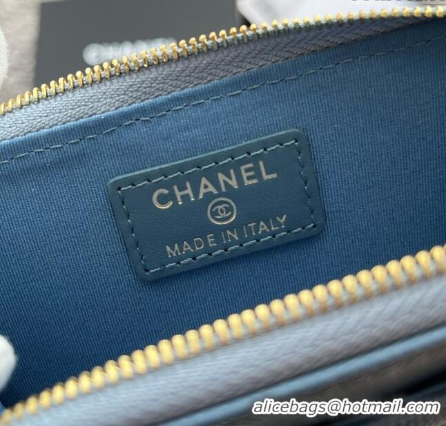 Reasonable Price Chanel Grained Calfskin Card Holder AP3179 Blue 2024