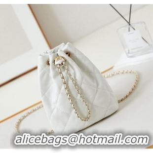 Reasonable Price Chanel Shiny Lambskin Backpack bag AS4810 White 2024