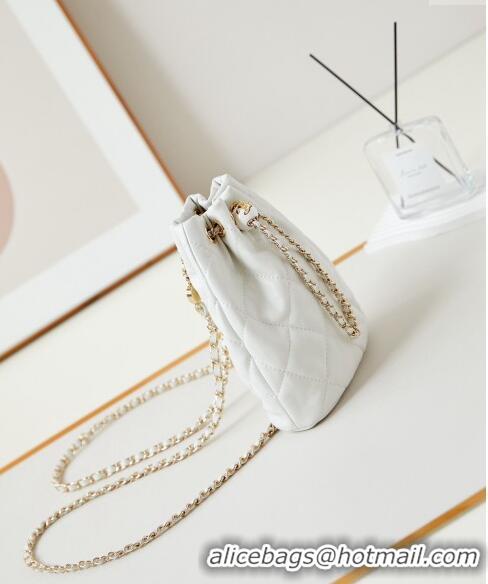 Reasonable Price Chanel Shiny Lambskin Backpack bag AS4810 White 2024