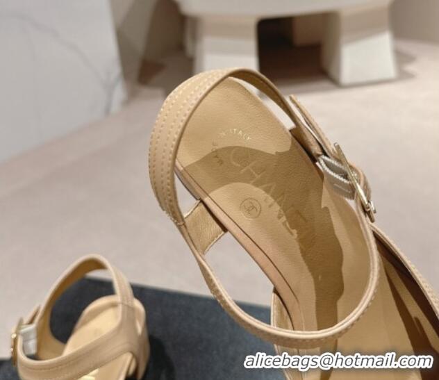 Good Looking Chanel Lambskin Slingback Pumps 3cm Beige 603177