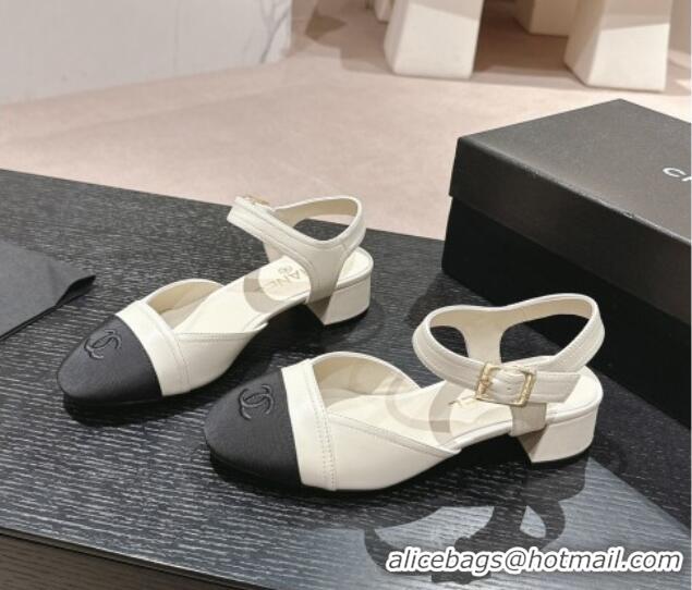 Best Product Chanel Lambskin Slingback Pumps 3cm White 603178