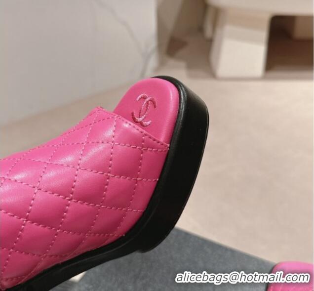 Purchase Chanel Lambskin Platform Sandals 10cm G45567 Pink 603180