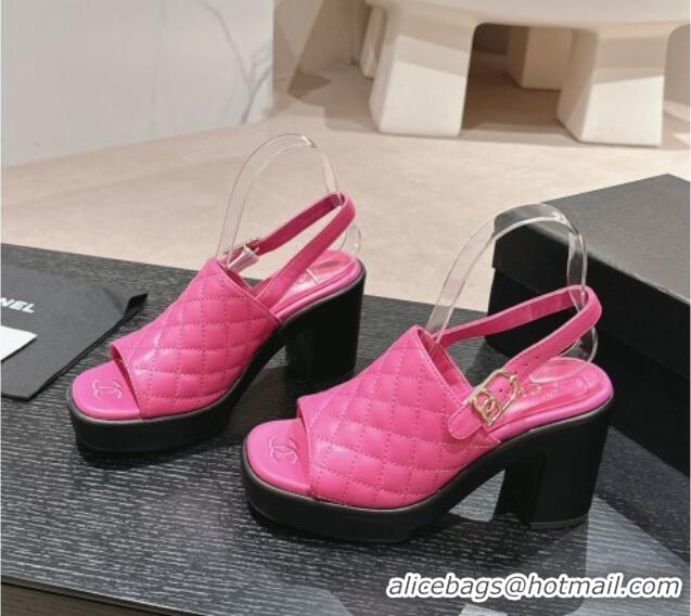 Purchase Chanel Lambskin Platform Sandals 10cm G45567 Pink 603180