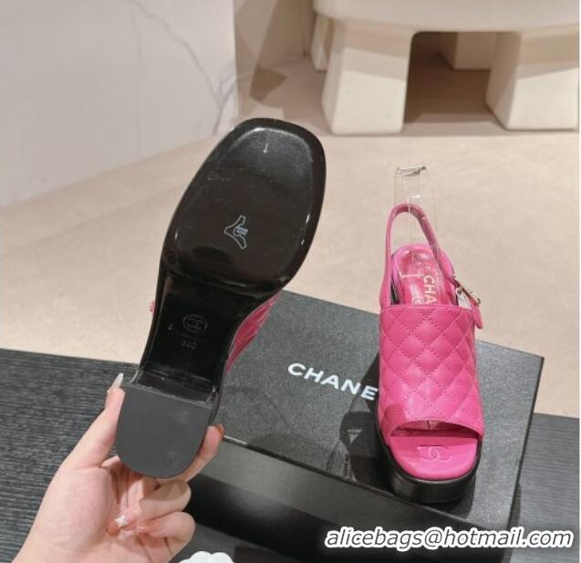 Purchase Chanel Lambskin Platform Sandals 10cm G45567 Pink 603180