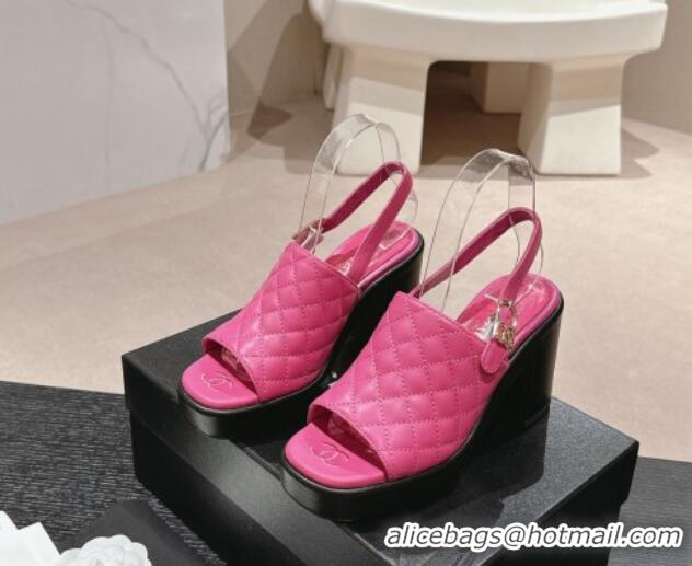 Purchase Chanel Lambskin Platform Sandals 10cm G45567 Pink 603180