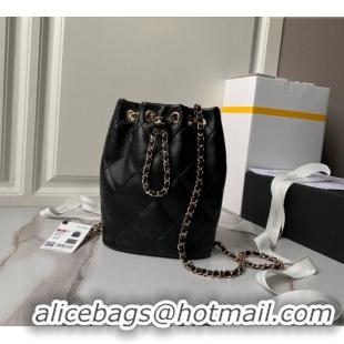 Buy Discount Chanel Shiny Lambskin Backpack bag AS4810 Black 2024