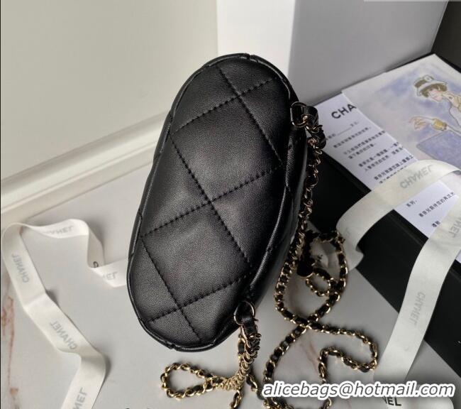 Buy Discount Chanel Shiny Lambskin Backpack bag AS4810 Black 2024