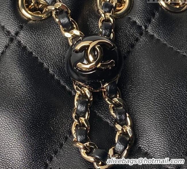 Buy Discount Chanel Shiny Lambskin Backpack bag AS4810 Black 2024