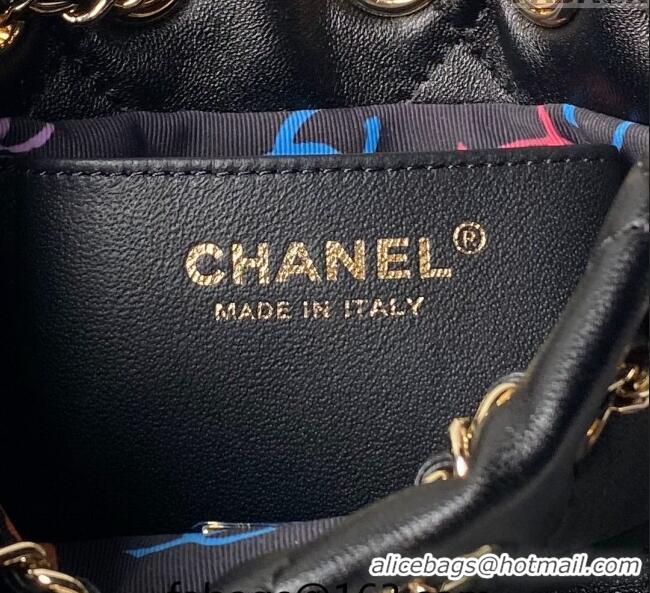 Buy Discount Chanel Shiny Lambskin Backpack bag AS4810 Black 2024