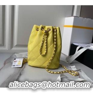 Spot Bulk Chanel Shiny Lambskin Backpack bag AS4810 Yellow 2024