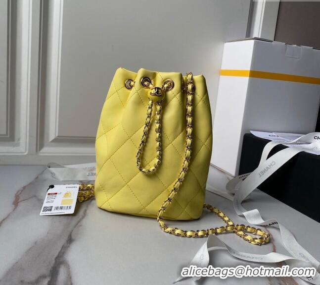 Spot Bulk Chanel Shiny Lambskin Backpack bag AS4810 Yellow 2024