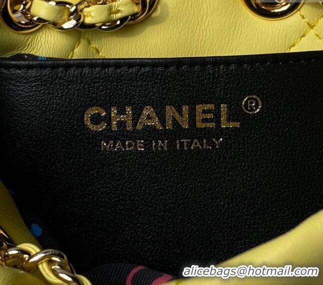 Spot Bulk Chanel Shiny Lambskin Backpack bag AS4810 Yellow 2024