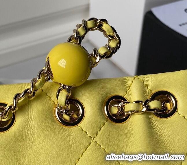 Spot Bulk Chanel Shiny Lambskin Backpack bag AS4810 Yellow 2024