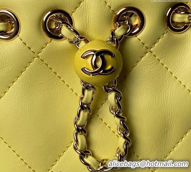 Spot Bulk Chanel Shiny Lambskin Backpack bag AS4810 Yellow 2024