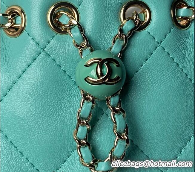 Grade Quality Chanel Shiny Lambskin Backpack bag AS4810 Light Green 2024