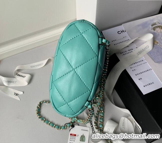 Grade Quality Chanel Shiny Lambskin Backpack bag AS4810 Light Green 2024