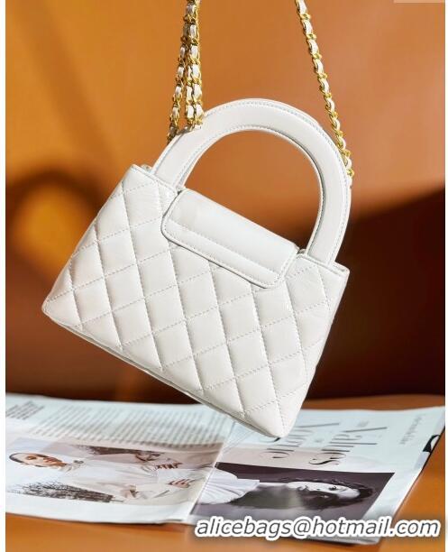 Best Price Chanel Shiny Calfskin Mini Shopping Bag AS4416 White 2024