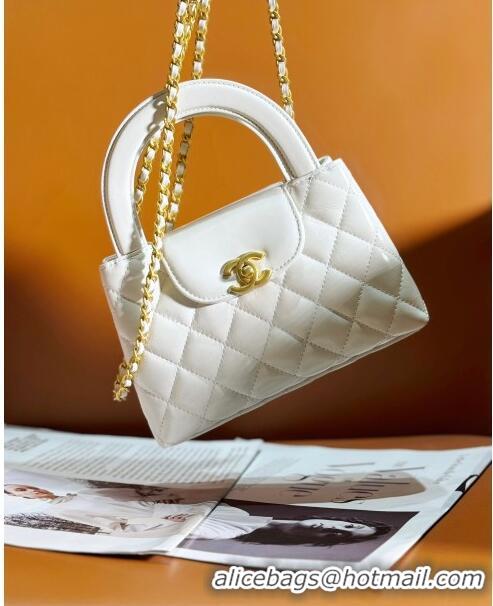 Best Price Chanel Shiny Calfskin Mini Shopping Bag AS4416 White 2024